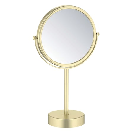 Kibi Circular Free Standing Magnifying Make Up Mirror - Brushed Gold KMM103BG
